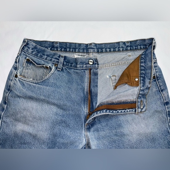 Carhartt Men’s Size 38W 30L Medium Wash Relaxed Fit Straight Leg Jeans - Picture 6 of 9